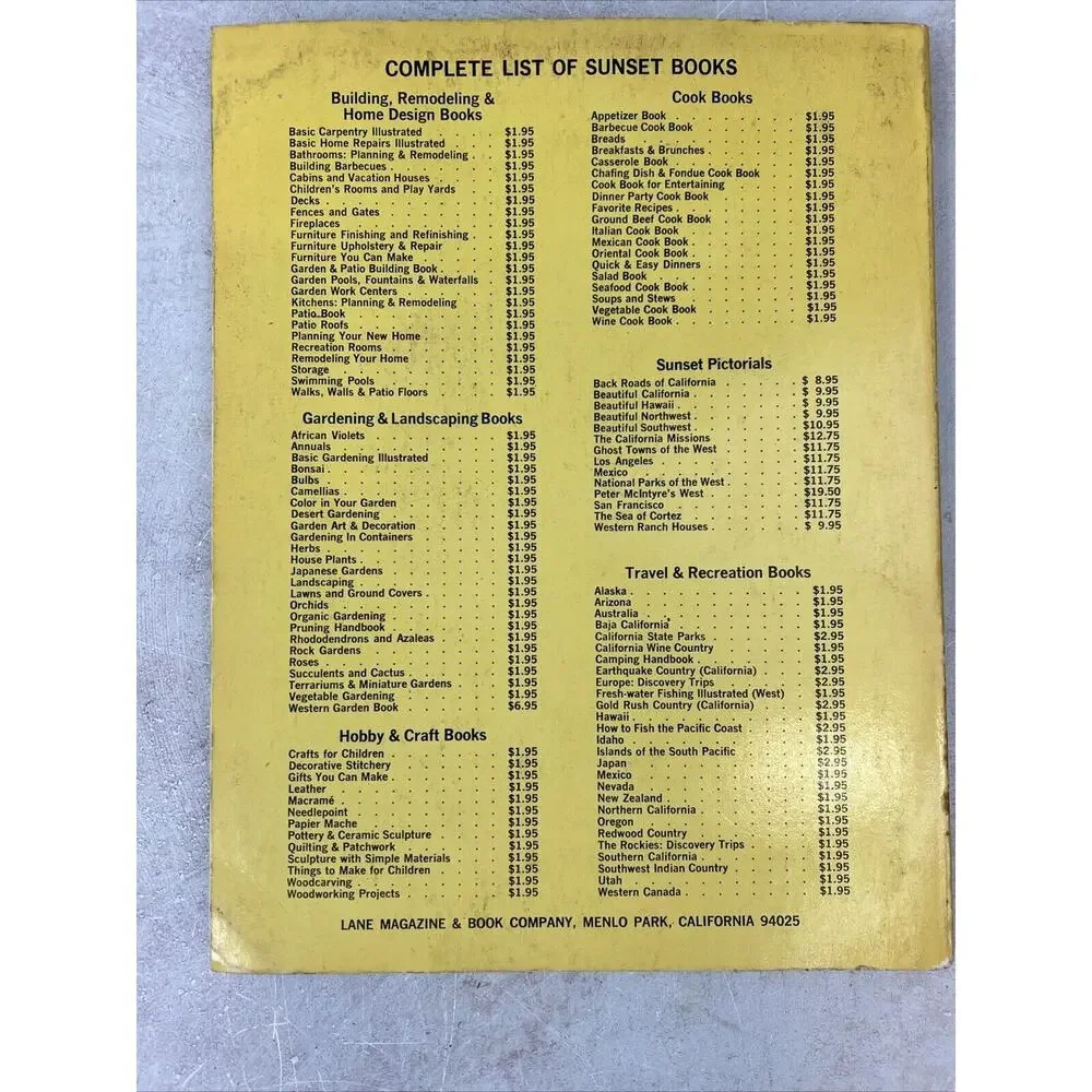 Vtg 1966 SUNSET QUICK & EASY DINNERS COOKBOOK - Paperback - 1st Edition 1st Prin